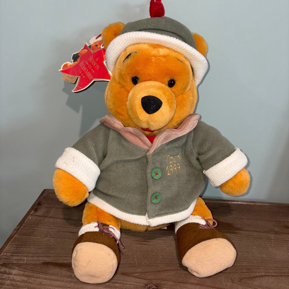 NWT Vintage Plush Toy Unisex 15" Green Disney Winnie the Pooh 1999
